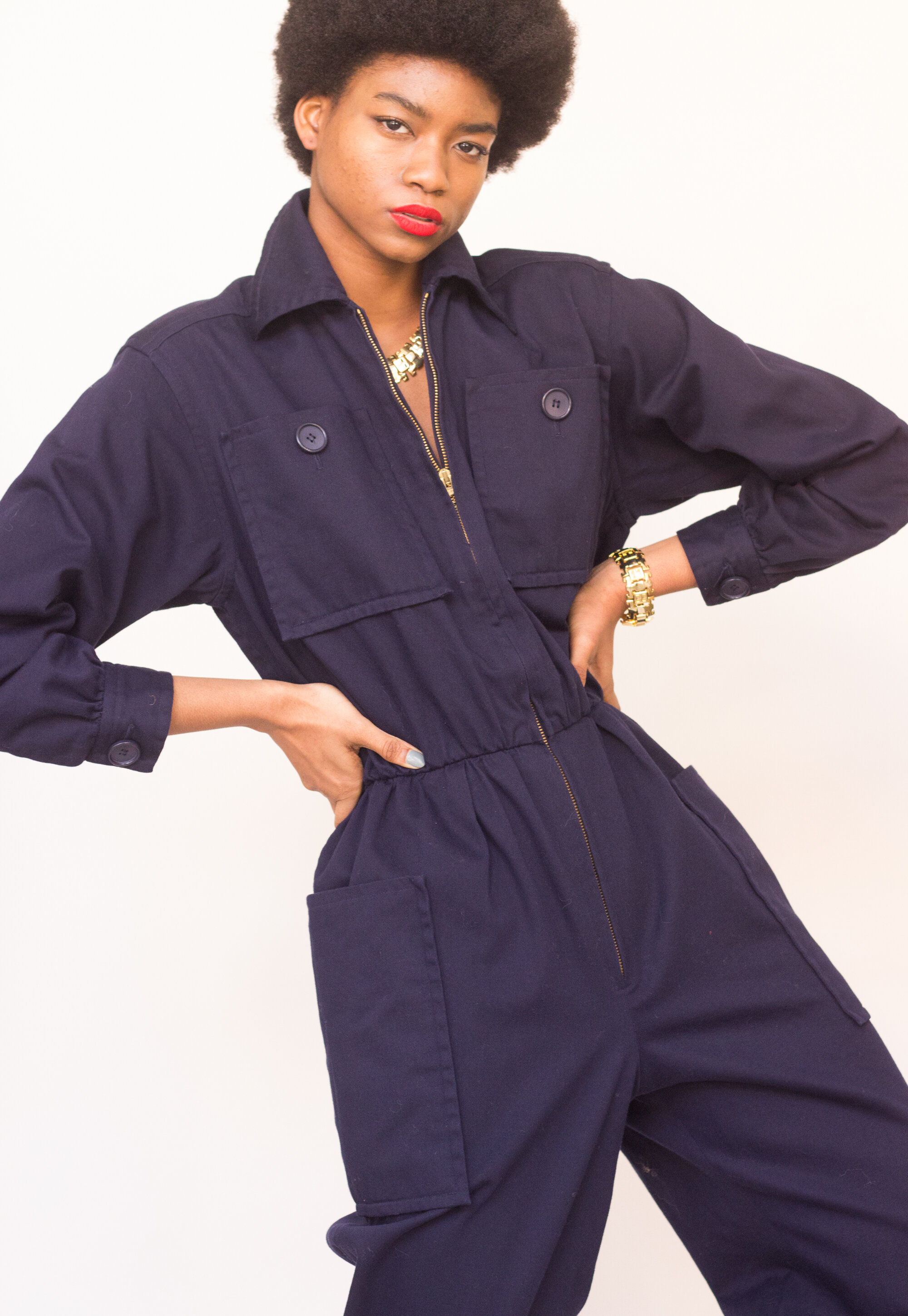 Early 1980s YSL Cotton Zip Up Jumpsuit — Wayward Collection